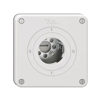 Interruttore rotativo NEVO, 0/1L, senza cilindro, KS, 0-1-0-1, bianco 