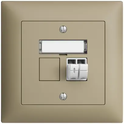 Prise audio ENC Push Type EDIZIOdue FMI, 1×, kit d'inscription, sand 
