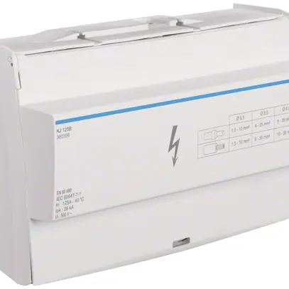 Distributeur à barrette laiton Hager 4L 125A 1×10…35mm²/3×6…35mm²/11×1.5…16mm² 