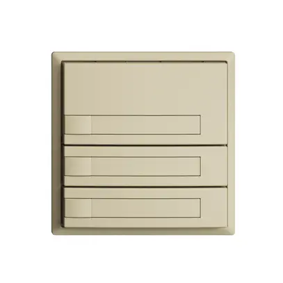 Poussoir ENC KNX 3× EDIZIOdue vanille RGB sans LED avec insert papier 