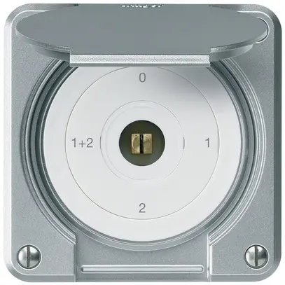 Interrupteur à clé carrée ENC robusto IP55 avec clapet S1/1P aluminium combi 