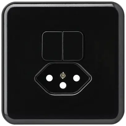 UP-Frontset basico 86×86mm schwarz für Kleinkombi S1/T13 mit Kinderschutz f.BOMI 