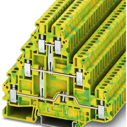Morsetto a 3 piani per cond.PE CLIPLINE 0.14…4mm² verde/giallo 
