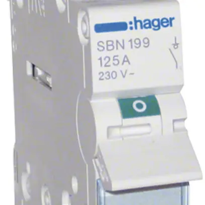 Interrupteur AMD Hager 125A 230V 1 fermeur 0 ouvreur 0 inverseur 1UM 
