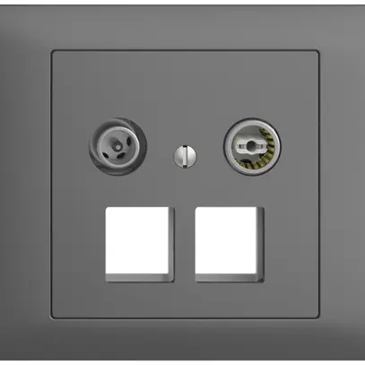 Presa multimedia 15dB INS Edue BKE, presa d.passaggio, p.2×RJ45 Keystone, grs 