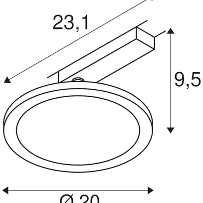 Lampada LED SLV PANEL TRACK round 18W 1800lm 3000K adattatore 1-fase nero 