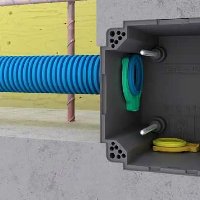 Graffa per tubo HSB Rohrfix M16 blu senza alogeni 