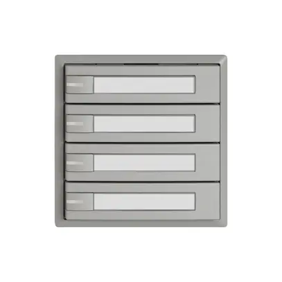 Pulsante KNX RGB EDIZIO.liv SNAPFIX® sensore temp.RGB-LED targ.4× com.1T grc 