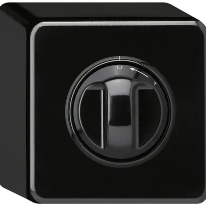 Contatto rotativo AP 0<1/1L nero basico con manopola 