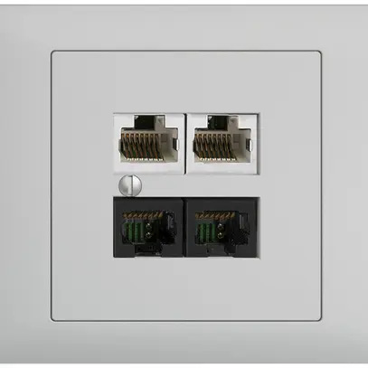 Boîte INC 4×RJ45 2×u/2×s EDIZIOdue gris clair R&M swissline NT 2ab 