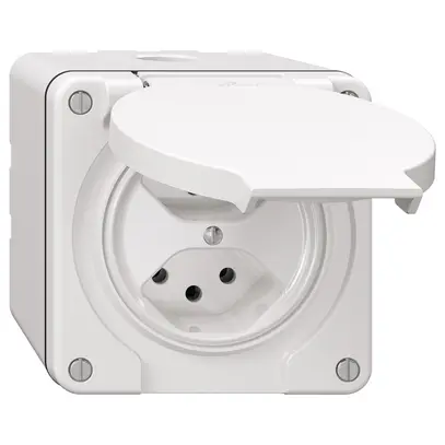 Presa NAP NEVO, 2×T13, IP21, bianco 