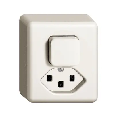 Combinazione AP FH 6/1L+T23 16A bianco 
