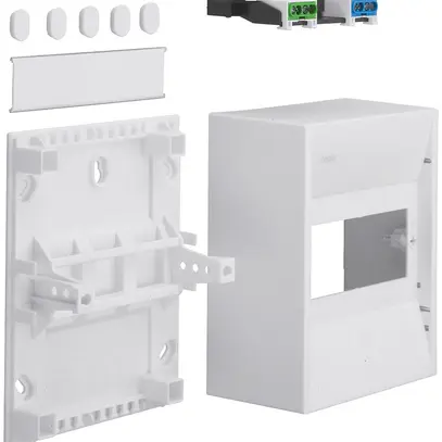 Distributore AP Hager mini gamma 1-fila 6UM IP30 146×180×82mm 