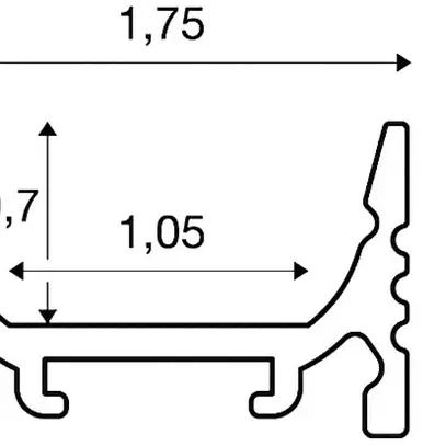 Profilé AP SLV GRAZIA 10, plat rainuré 2m blanc 