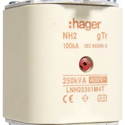 NH-Sicherung Hager NH2 400VAC 361A 250kVA gTr Mittenkennmelder rostfrei 