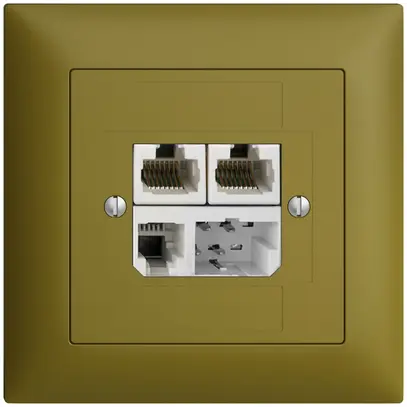 Scatola INC T+T/2×RJ45/RJ11/u ADSL ITplus EDIZIOdue olive 