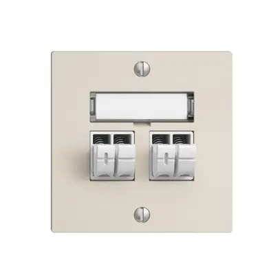 Presa audio Push Type EDIZIOdue F, 2×, kit di dicitura, crema 