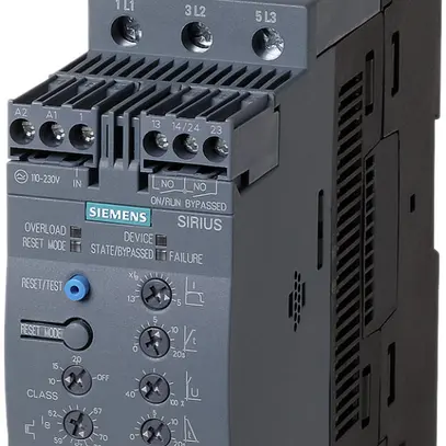 Démarreur progressif Siemens SIRIUS 3RW40 S2 72A 37kW ON/OFF, Us=110…230VUC 