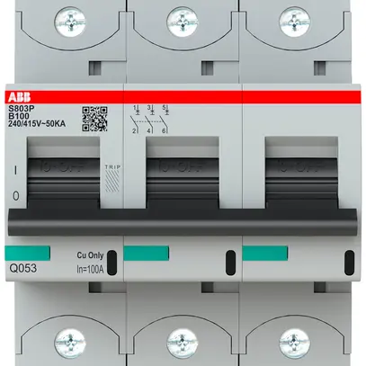 Disjoncteur ABB S803P-B100 3P 400V B-100A 50kA 4.5UM 