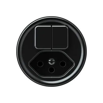 Combinazione origin 2×tasti 2CO+T13 1P 0<1 10A 230V 60×60mm nero 