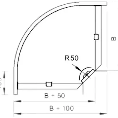 Gomito 90° Bettermann 200×85mm 