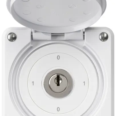 Interrupteur à clé ENC robusto IP55 avec clapet S0/2P blanc 