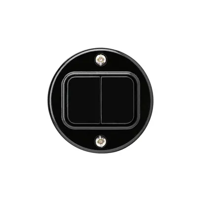 Kit front. ENC basico Ø43mm noir pour interr.a.bouton double 