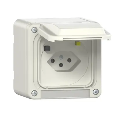 Prise FI AP SUPRA NAP T13 30mA blanc 