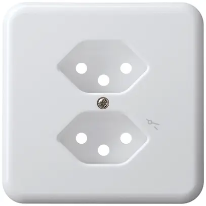 Placca di copertura basico 2×tipo 13/1 bionco con protezione bambini 