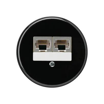 Inserto per scatola INC basico 2×RJ45s separato nero 