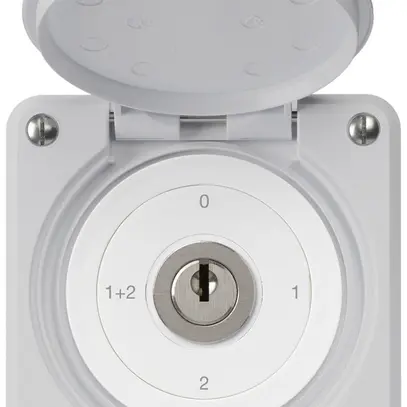 UP-Schlüsselschalter robusto IP55 mit Klappdeckel S1/1P grau 