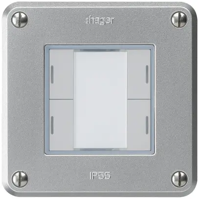 Poussoir ENC robusto C KNX 4× LED RGB s/e-link aluminium 