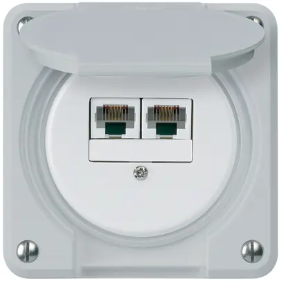 Boîte de raccordement ENC robusto IP55 gris 2×RJ45/u parallèles pour combinaison 
