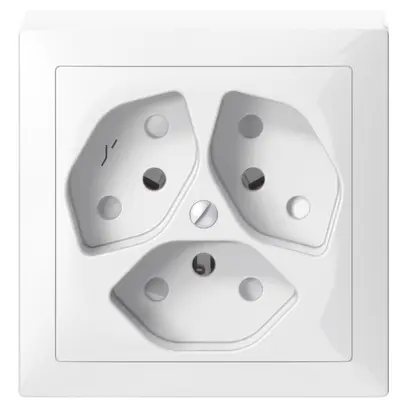 AP-Steckdose SIDUS 3×T13/1 weiss glänzend mit shutter 