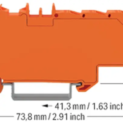 Morsetto di passaggio WAGO Contact TOPJOB S 1×6/6×1.5mm² Ex e II arancione 