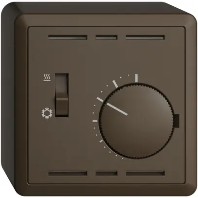 Termostato AP EDIZIOdue, c.interruttore, 74×74mm, coffee 