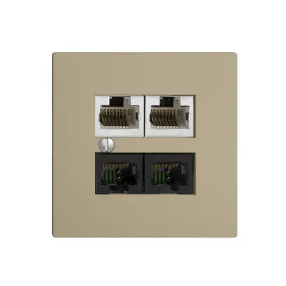 Boîte 4×RJ45 2×u/2×s EDIZIOdue sand R&M swissline NT 2ab 
