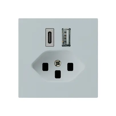 Presa di carica USB kallysto 18W PD 1×tipo A 1×tipo C T23 grigio chiaro 