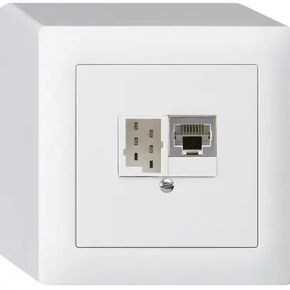 Scatola AP kallysto 1×RJ45s+1×TT83 bianco 