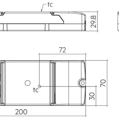 Alimentazione LED Tridonic LC 2.7…12.5W 54V 50…300mA ON/OFF 200×70mm 