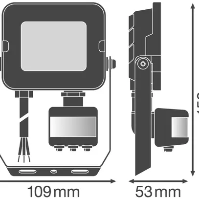 Projecteur LED FLOODLIGHT COMPACT SENSOR SYM 10W 830 900lm IP65 noir 