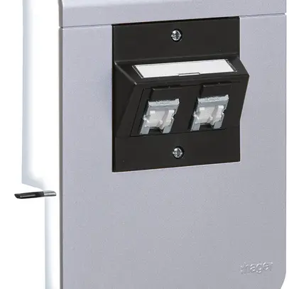 Supporto d'apparecchio Hager per SL20080 decorazione alluminio, 2×cat.5e 