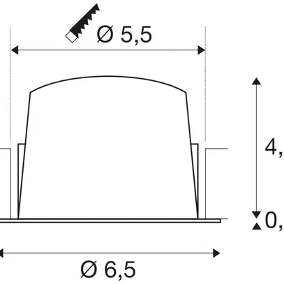 Downlight LED INC SLV NUMINOS XS, 7W 200mA 740lm 4000K 55° bc/chr 