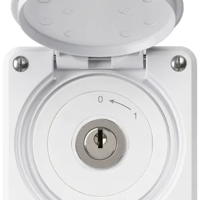 Contact pivotant à clé ENC robusto IP55 blanc avec clapet 2P pour combinaison 