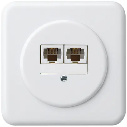 Scatola di raccordo INC basico 2×RJ45u separato bianco 
