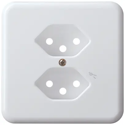 Placca di copertura basico 2×tipo 13/1 bionco con protezione bambini 