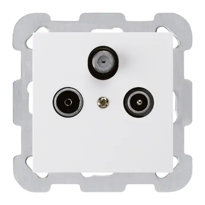 Presa INC kallysto R/TV/SAT bianco con piastra di fissaggio 
