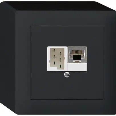 Scatola AP kallysto 1×RJ45s+1×TT83 nero 