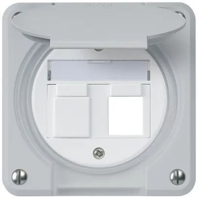 Kit di montaggio INC robusto IP55 piatto grigio per 2×Keystone per combinazione 