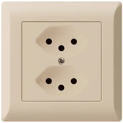 Prise 2×type 13 ENC Hager kallysto.line beige 